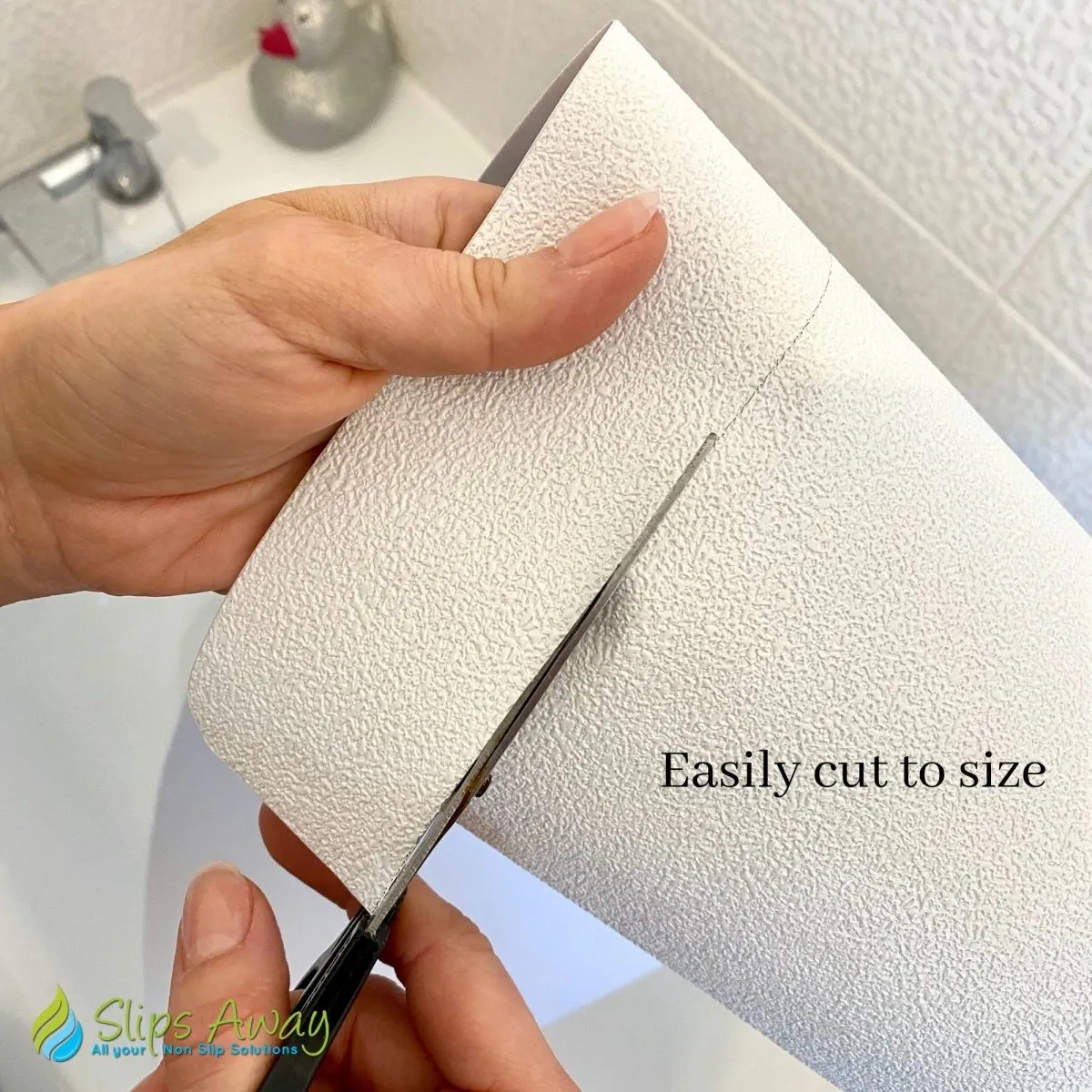 Non Slip Adhesive Bath Mat - Ultra Thin - Anti Skid Textured Vinyl 16”x34”