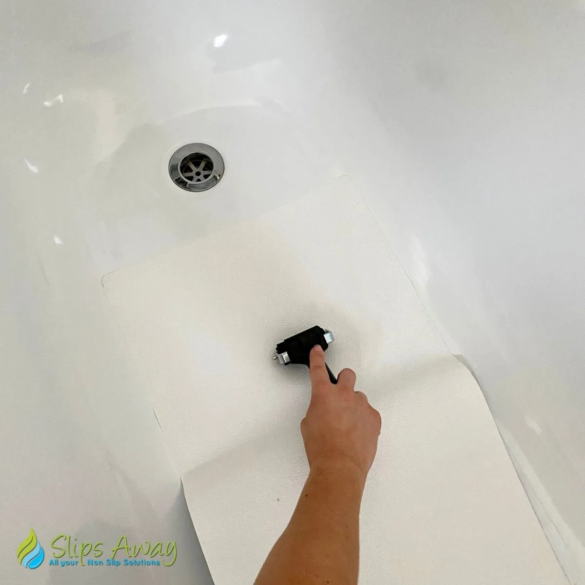 Non Slip Adhesive Bath Mat - Ultra Thin - Anti Skid Textured Vinyl 16”x34”