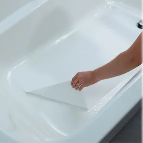 Non Slip Adhesive Bath Mat - Ultra Thin - Anti Skid Textured Vinyl 16”x34”