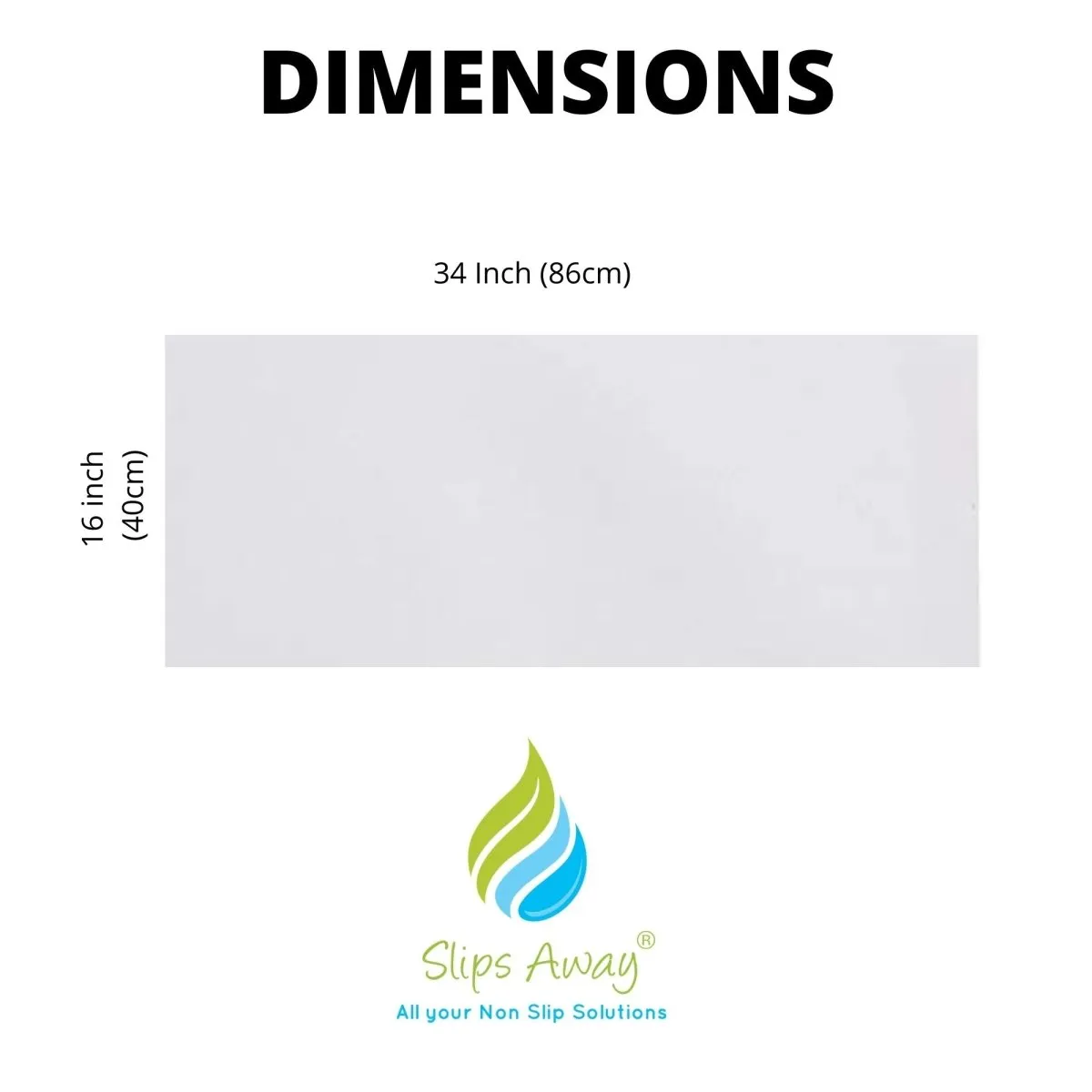 Non Slip Adhesive Bath Mat - Ultra Thin - Anti Skid Textured Vinyl 16”x34”