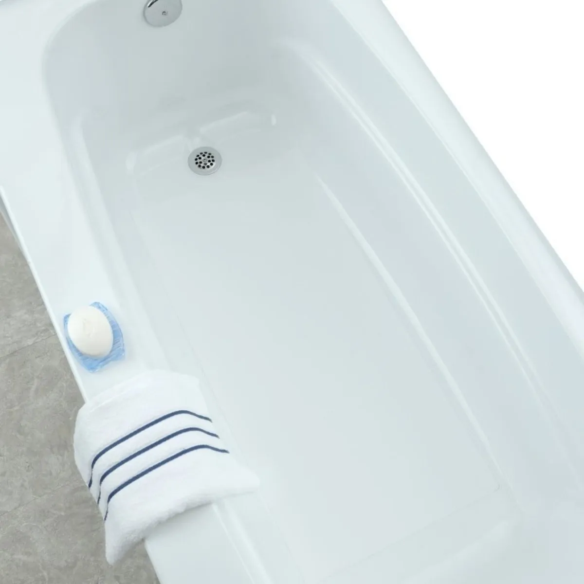 Non Slip Adhesive Bath Mat - Ultra Thin - Anti Skid Textured Vinyl 16”x34”
