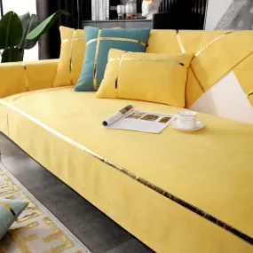 Nordic chenille sofa cushion light luxury wind four seasons universal non-slip modern minimalist leather cover
