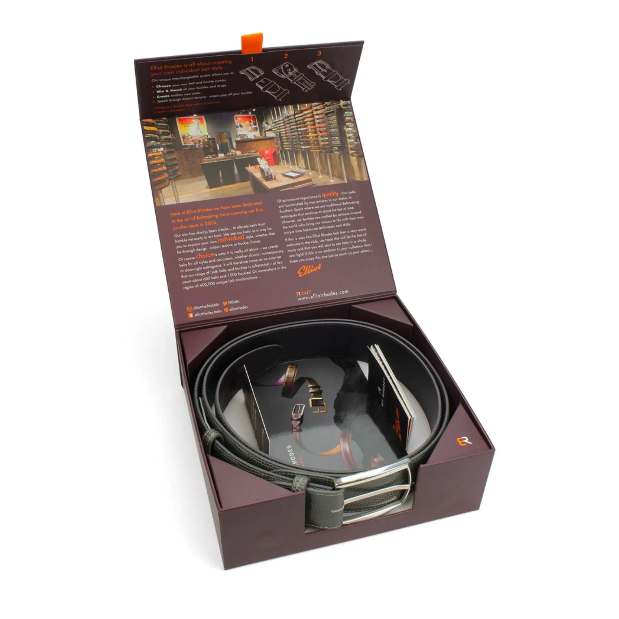 Novak Narrow Hot Tomato Tone Interlock Belt