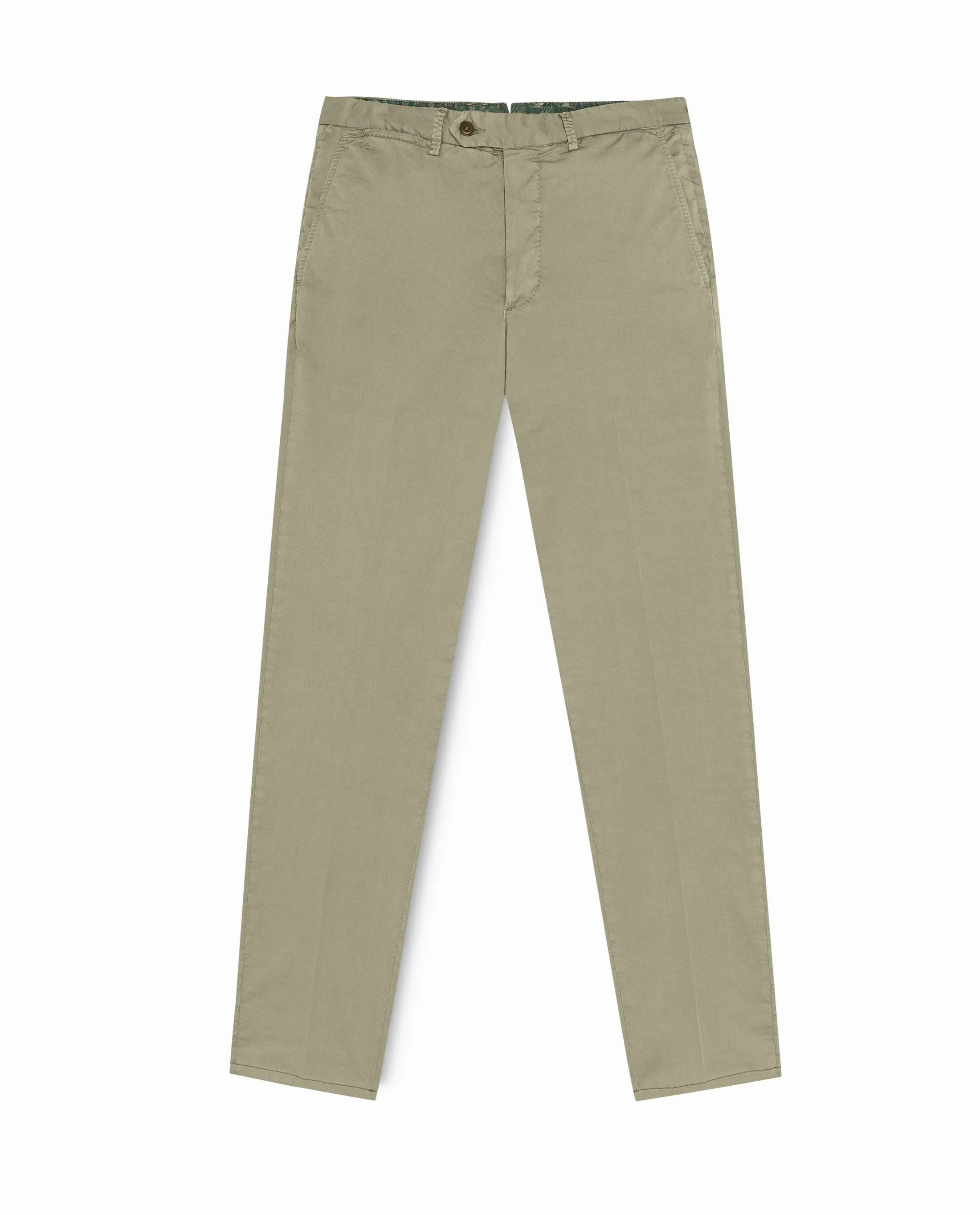 Olimpias Cotton Light Olive Garment Dyed Stretch Fine Twill
