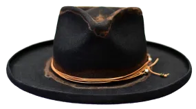 Open Road Distressed Wide Brim Wool Felt Fedora Hat