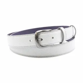 Pale Grey Novak Gunmetal Prong Belt