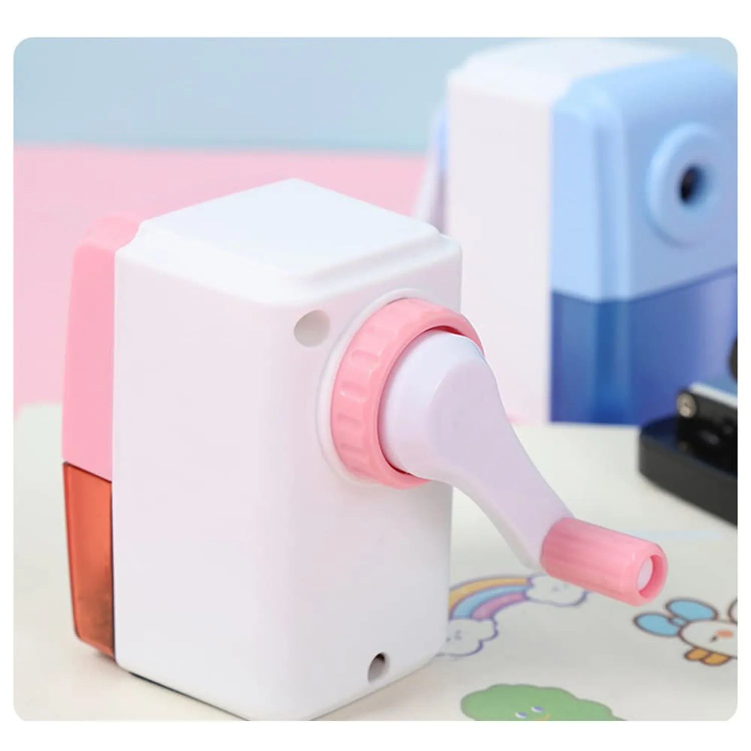 Pen Pencil Sharpener | Simple Student Office Pencil Sharpener | Fashionable and Convenient Non-Slip Base Pencil Sharpener?Lightweight Manual Sharpener, Non-Slip Handle (1 Pc)