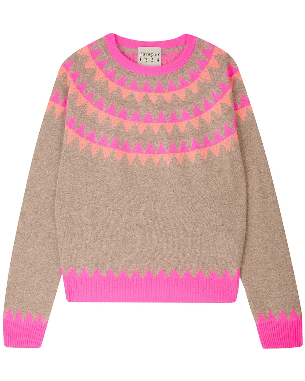 Pink and Brown Val Crewneck Sweater