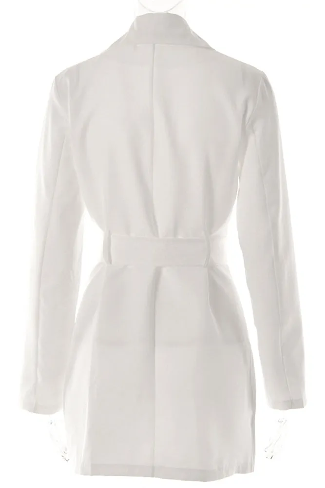 Plain Lapel Collar Open Pockets Winter Outfits Jacket