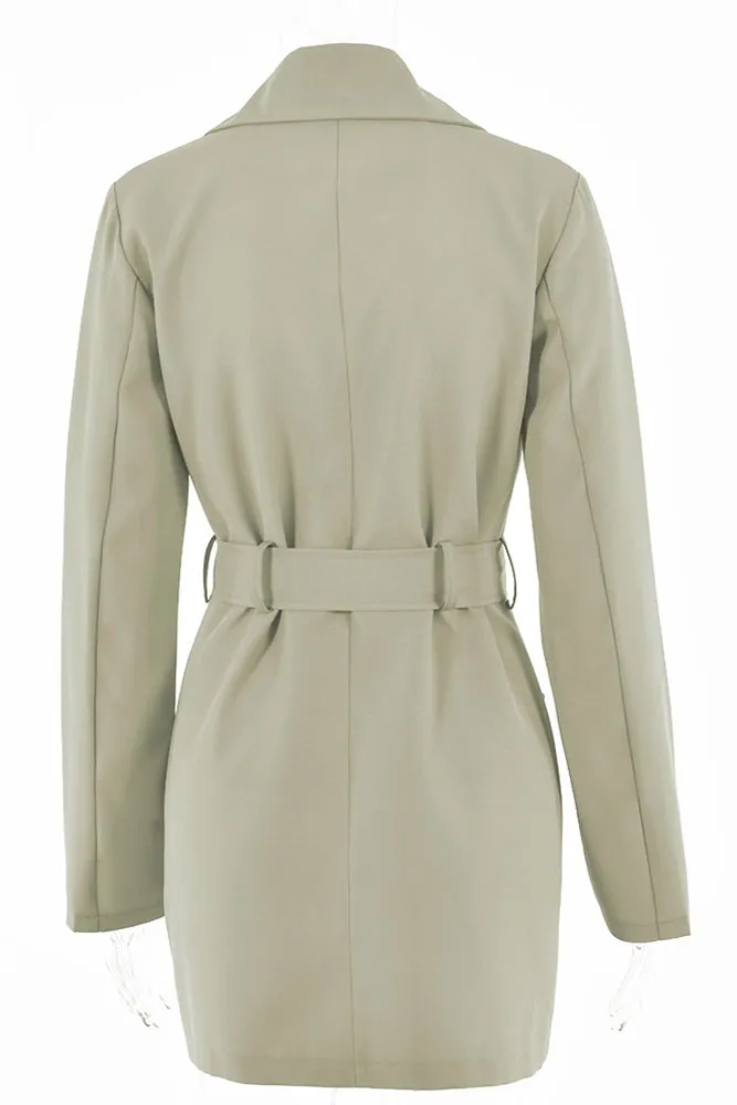 Plain Lapel Collar Open Pockets Winter Outfits Jacket