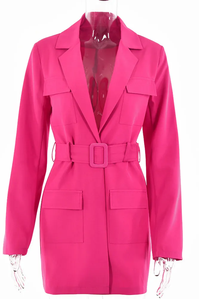 Plain Lapel Collar Open Pockets Winter Outfits Jacket