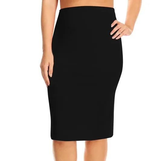 Plus Size Knee Length Pinup Pencil Skirt