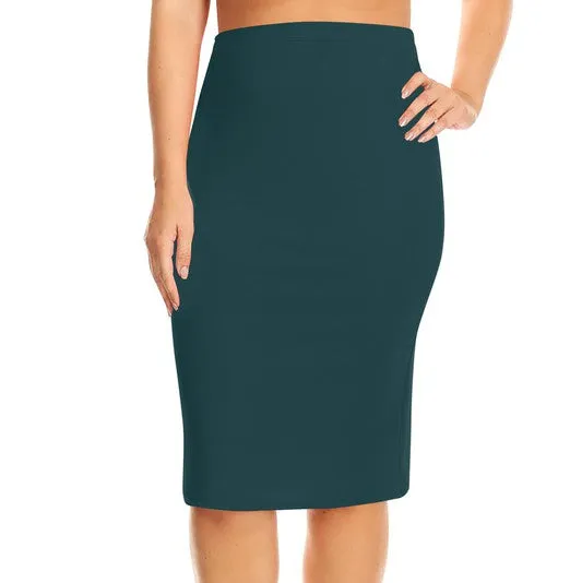 Plus Size Knee Length Pinup Pencil Skirt