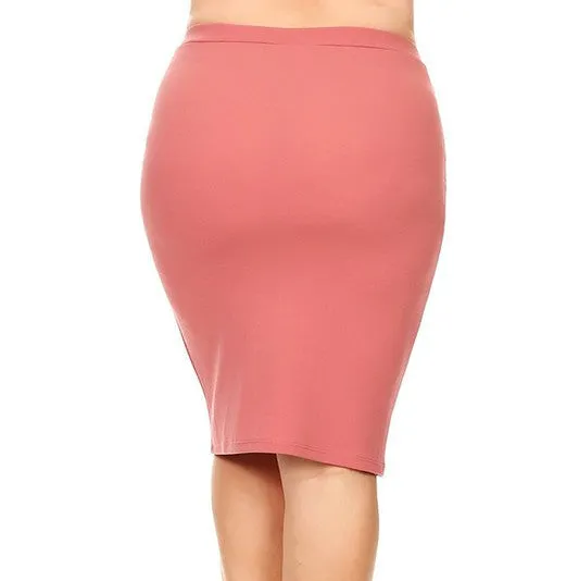 Plus Size Knee Length Pinup Pencil Skirt