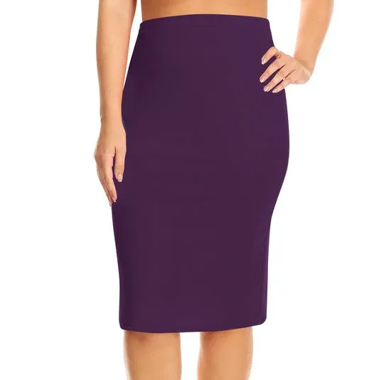 Plus Size Knee Length Pinup Pencil Skirt