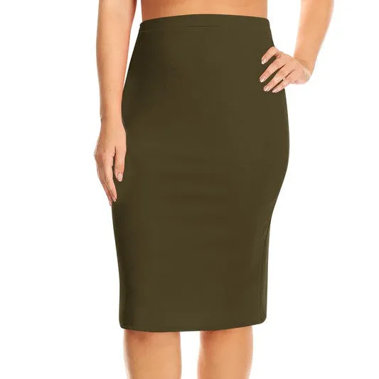 Plus Size Knee Length Pinup Pencil Skirt