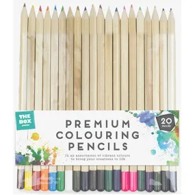 Premium Colouring Pencils 20 Pack - Assorted Vibrant Colours for Artistic Creations