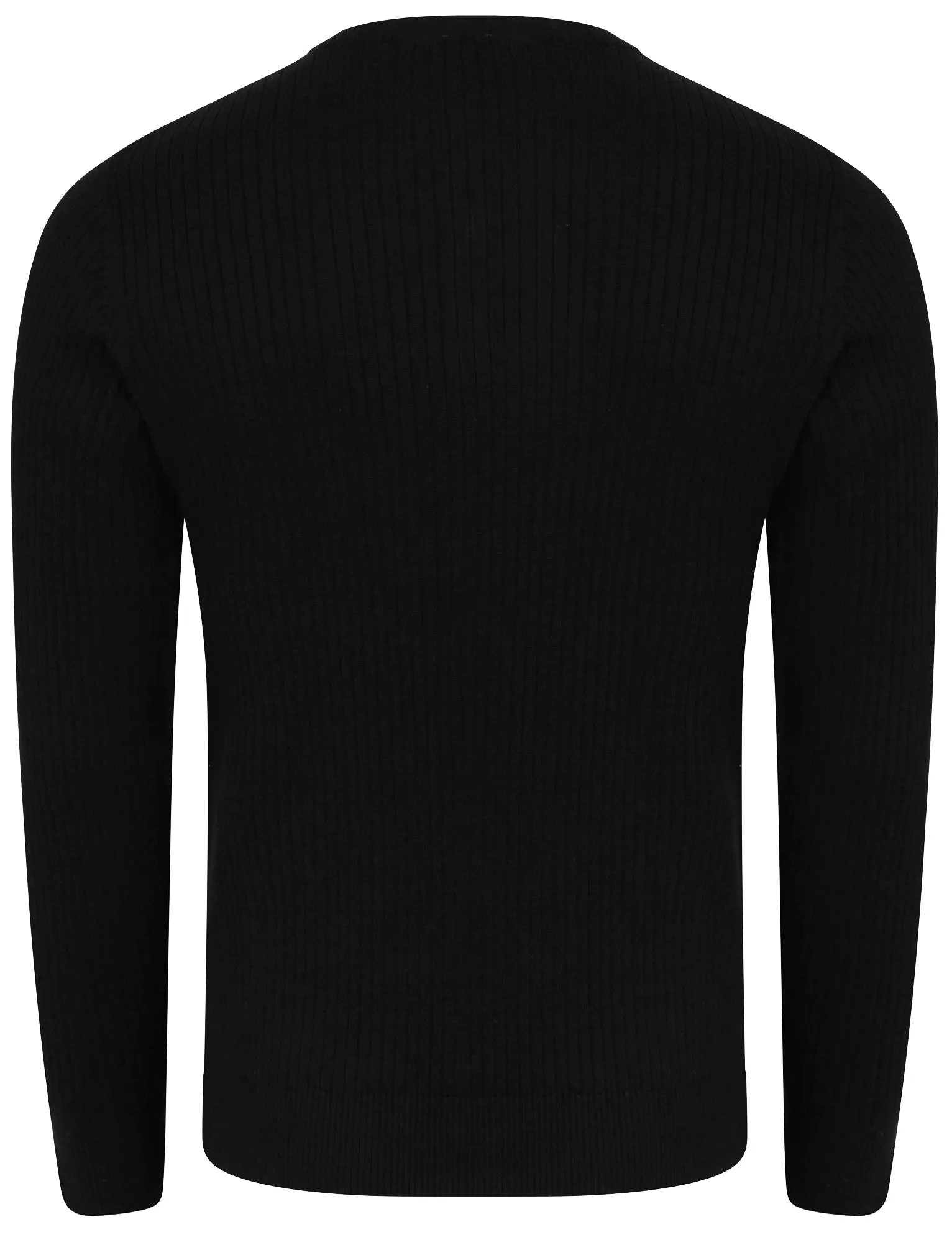Rushmore Henley Ribbed Jumper in Black - Tokyo Laundry