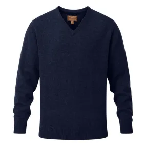 Schoffel Lambswool Mens V Neck Jumper - Navy