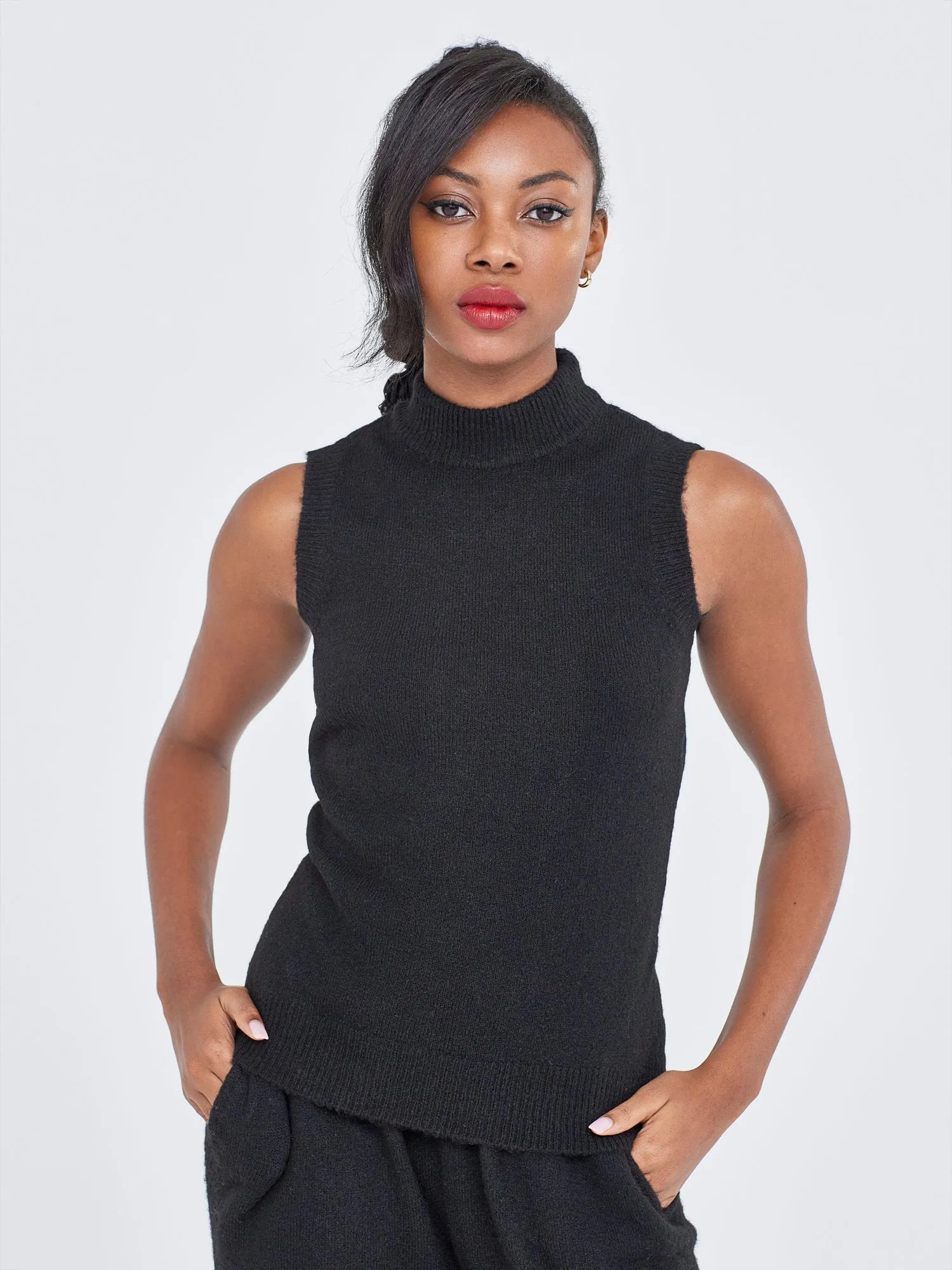 Sleeveless Turtleneck Top