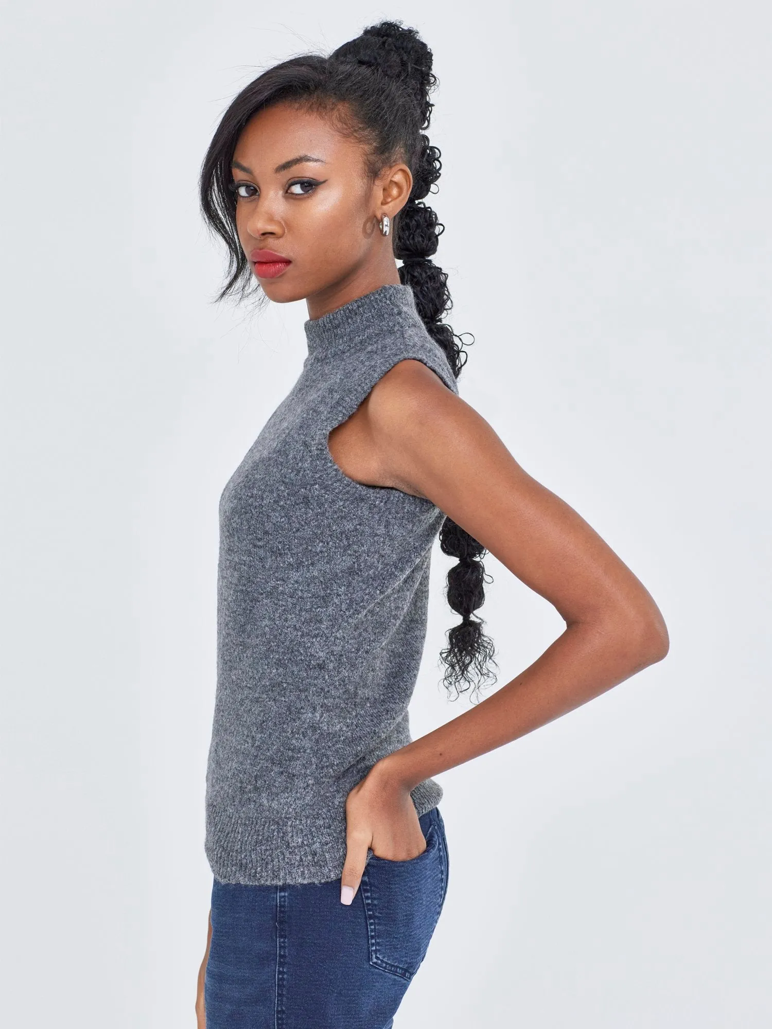 Sleeveless Turtleneck Top