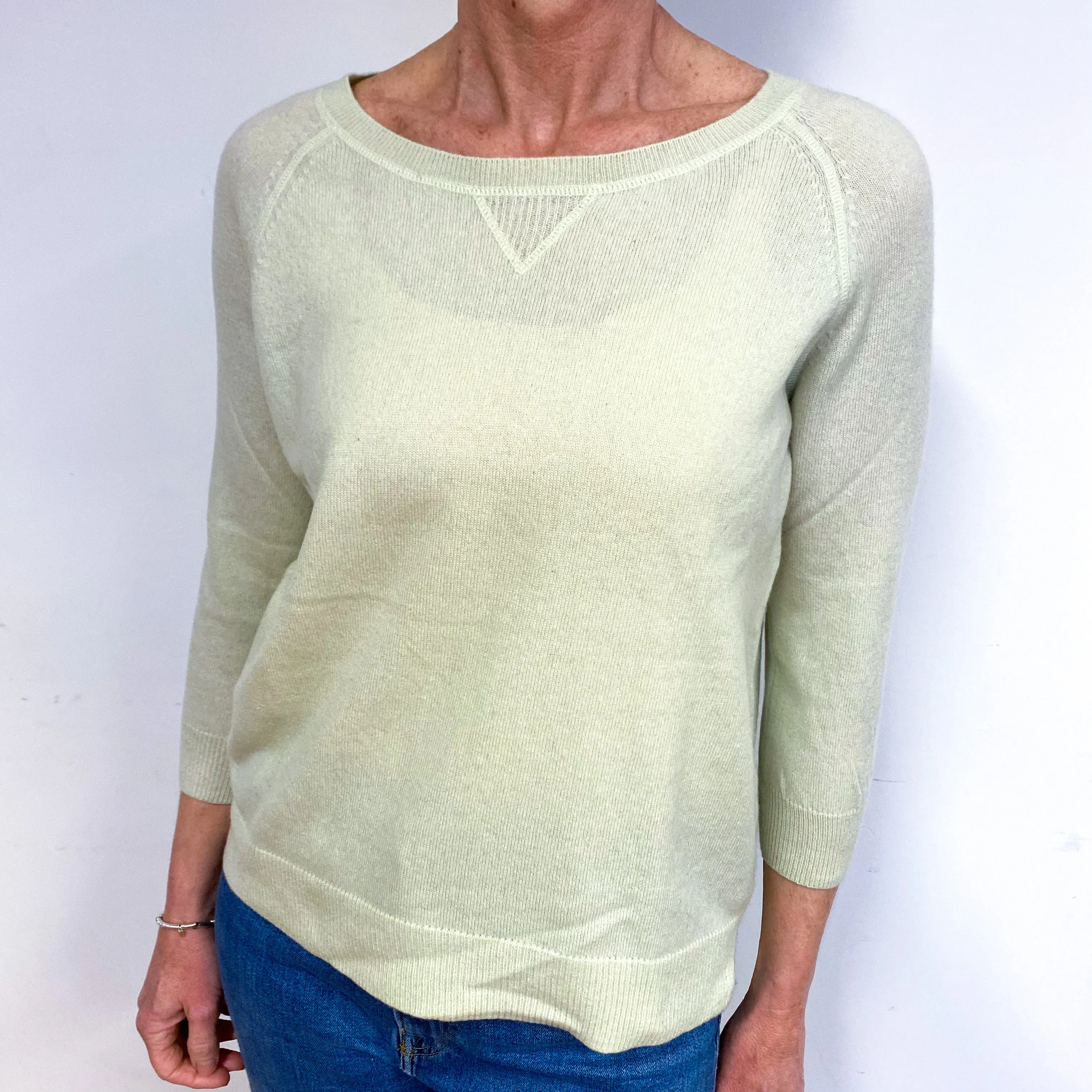 Soft Lime Cashmere Crew Neck Jumper Medium
