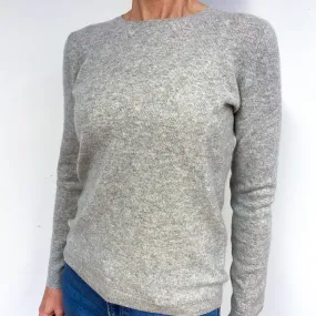 Soft Smoke Grey Cashmere Crew Neck Jumper Medium
