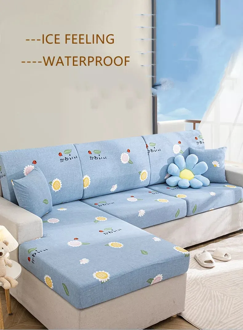 Sunmmer Cold Ice Sick waterproof cover 1/2/3/4 seats sofa slipcover Elasic funda para sofa customized sizes available Not sold by set