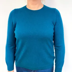 Teal Green Cashmere Crew Neck Jumper Large/Petite