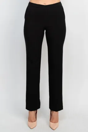 Truth mid waist elastic waist pencil cut stretch crepe pant with pockets
