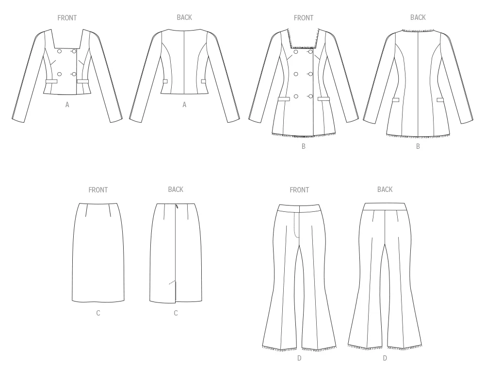 Vogue Sewing Pattern 2017 Skirt Suit / Trouser Suit Pattern