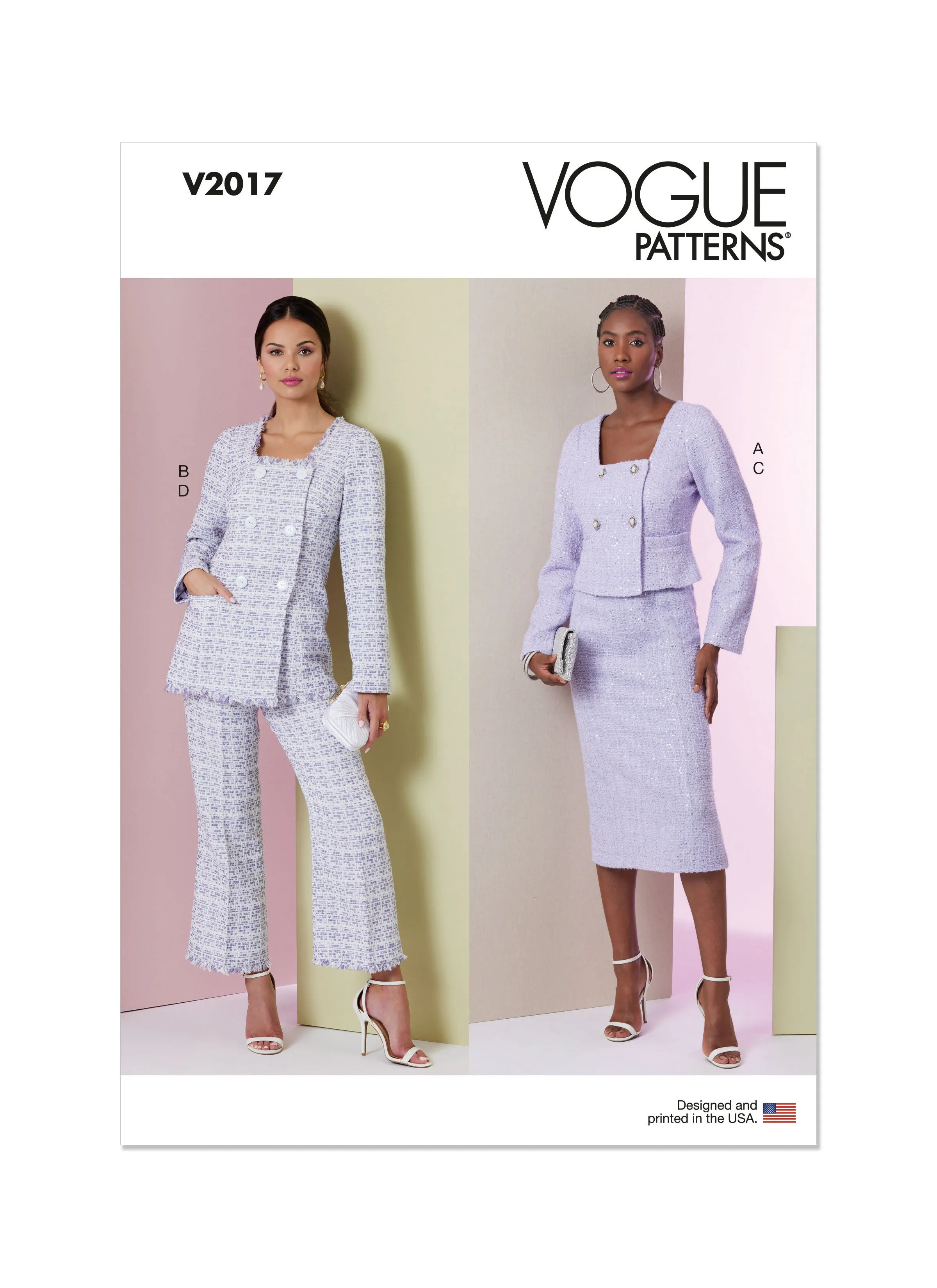 Vogue Sewing Pattern 2017 Skirt Suit / Trouser Suit Pattern