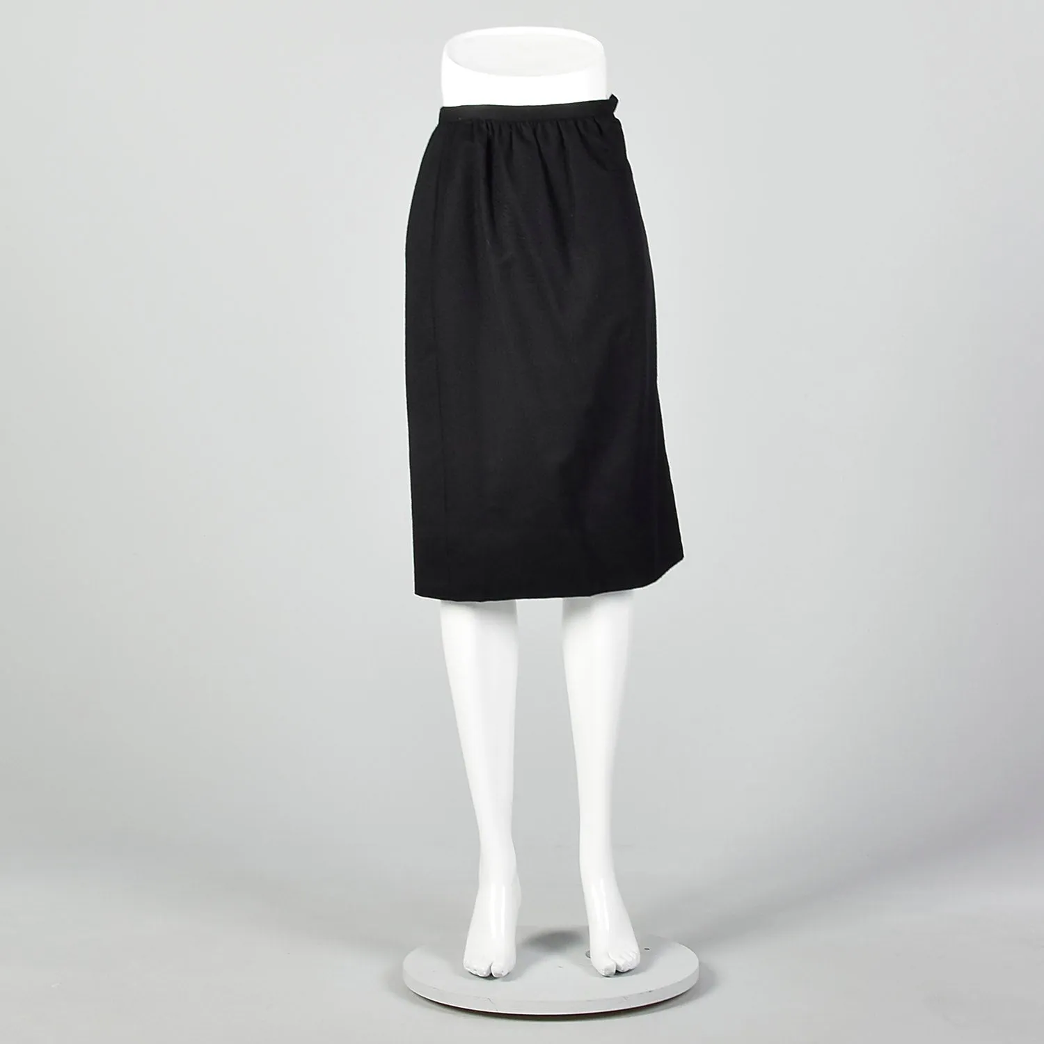 XXS 1950s Black Pencil Skirt
